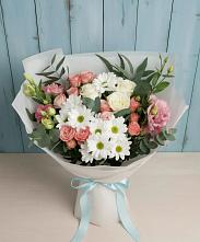 Букет цветов из:  Розы, Лизиантусы и Хризантемы в Новохопёрский