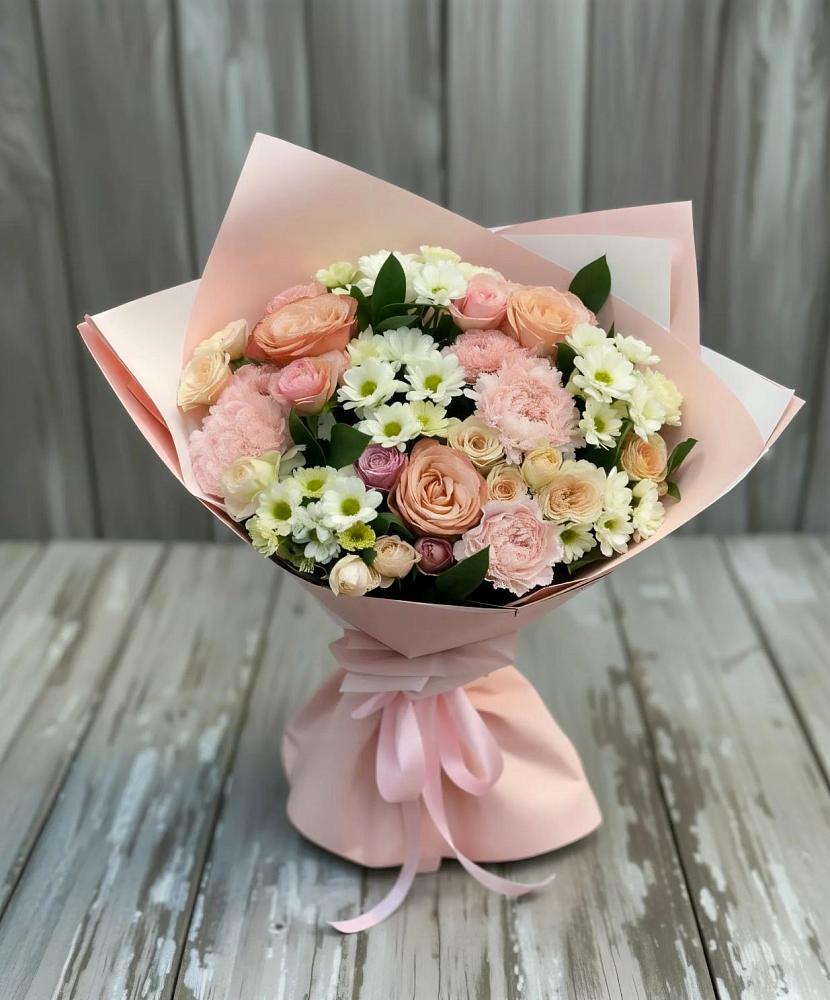 Букет цветов из: Гвоздики, Розы и Хризантемы в Новохопёрский