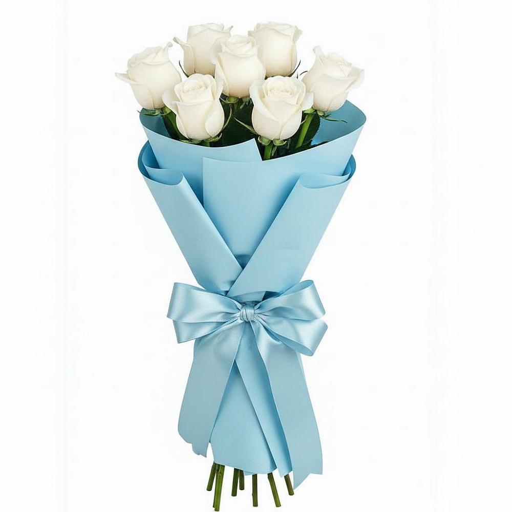 Букет 7 белых роз Проуд в Новохопёрский