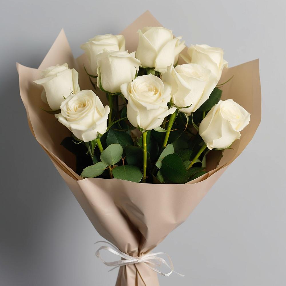 Букет 9 Белых роз Эдлесс Лав в Новохопёрский