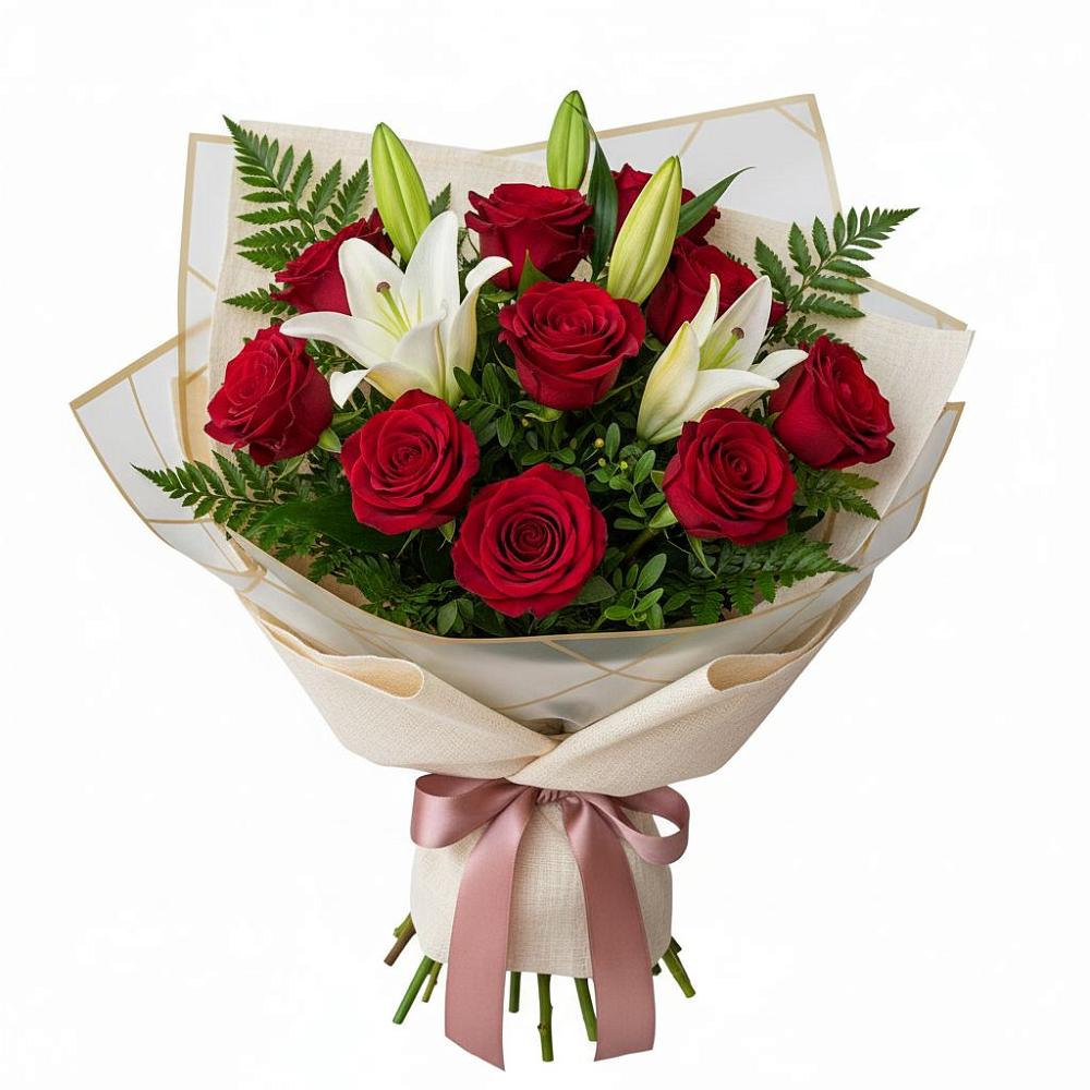 Букет цветов из: Лилии и Розы в Новохопёрский