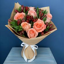 Букет цветов из:  Розы и Альстромерии в Новохопёрский