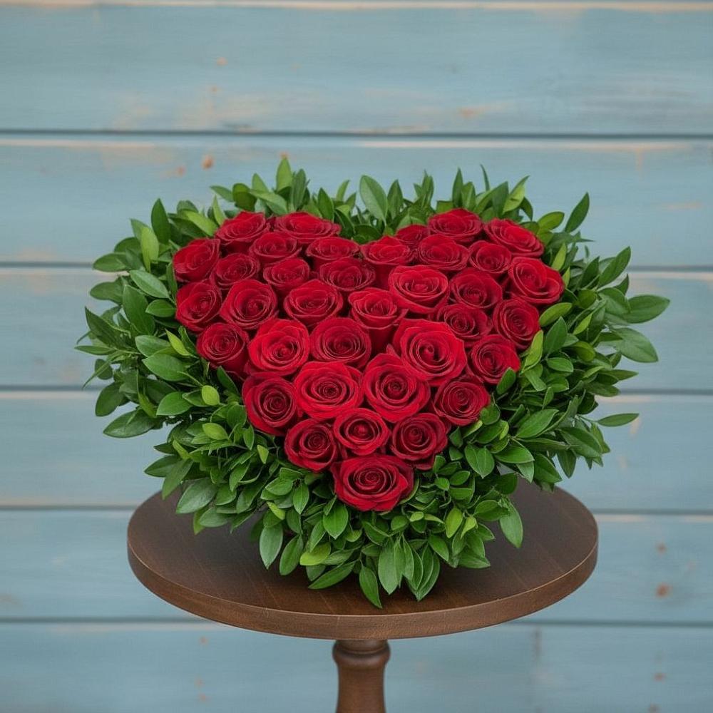 Цветочная композиция из Розы в виде сердца в Новохопёрский