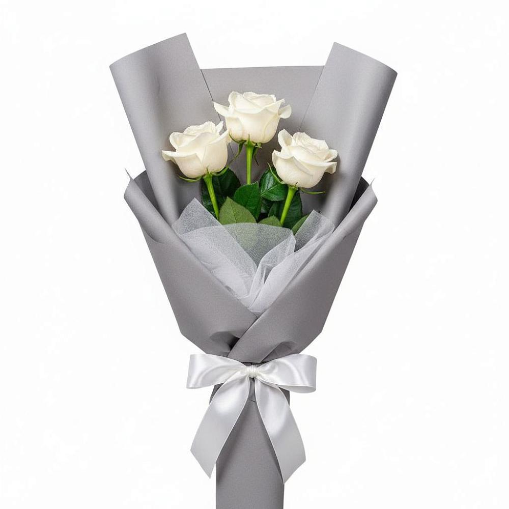 Букет 3 белые розы в Новохопёрский