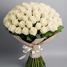 Букет 101 беля роза Белоснежка в Новохопёрский