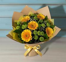Букет цветов из:  Герберы и Хризантемы в Новохопёрский