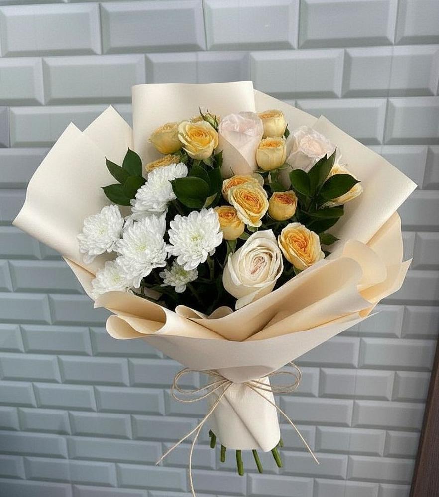 Букет цветов из: Розы и Хризантемы в Новохопёрский