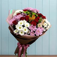 Букет цветов из:  Розы, Хризантемы и Альстромерии в Новохопёрский