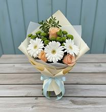 Букет цветов из:  Герберы, Розы и Хризантемы в Новохопёрский