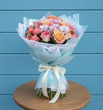 Букет цветов из:  Хризантемы и Розы в Новохопёрский
