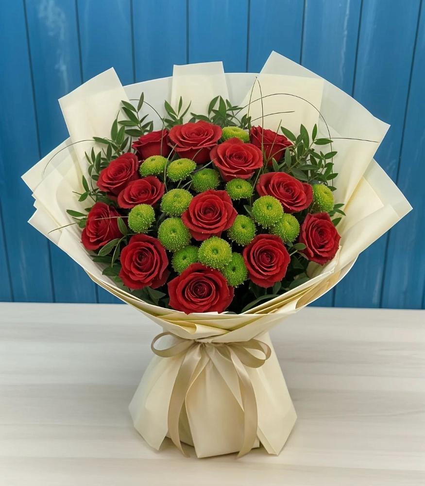 Букет цветов из: Розы и Хризантемы в Новохопёрский