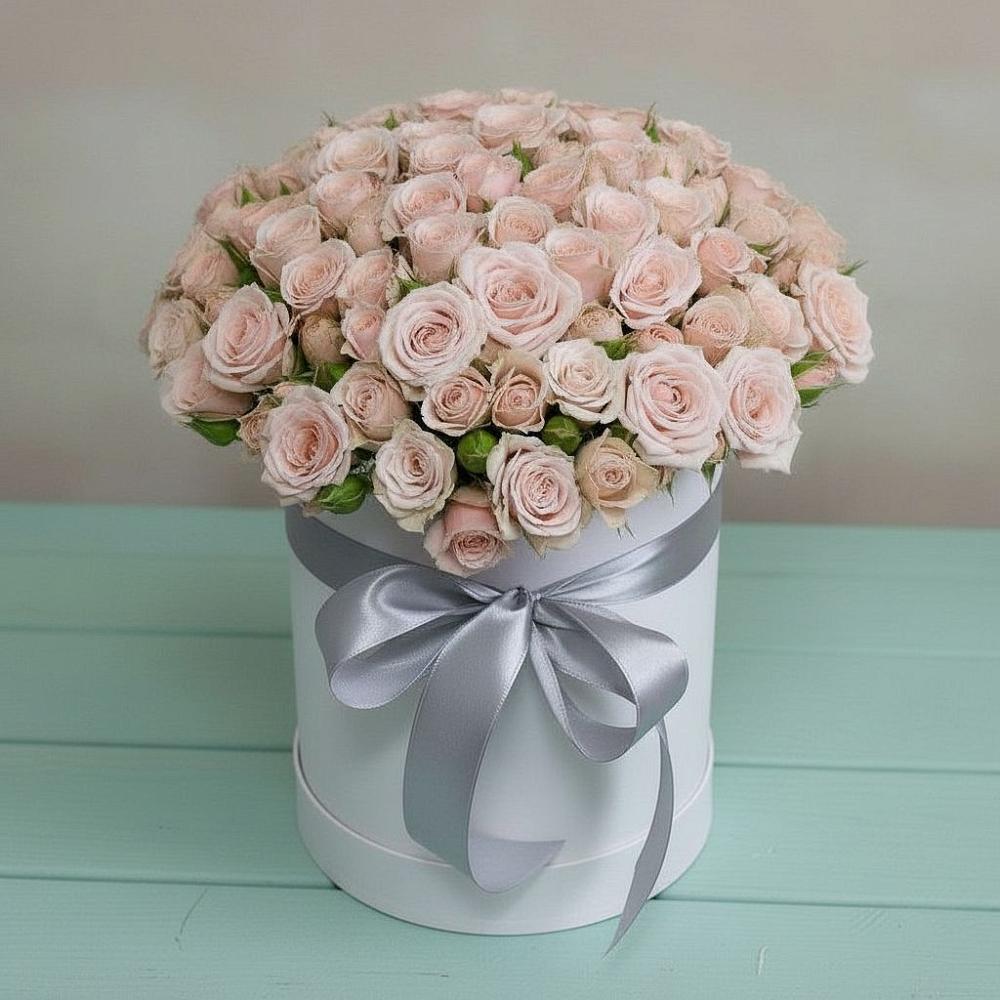 Цветочная композиция из Розы в шляпной коробке в Новохопёрский